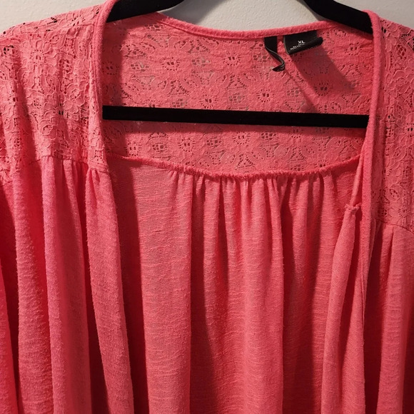 New Directions Pink Coral Open Front Long Sleeve Cardigan in Size XL - Picture 4 of 12